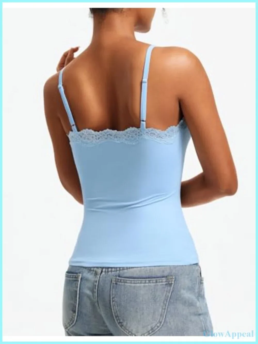 Lace Trim Square Neck Camisole Tank Top Going Out Slim Fit Summer Staple